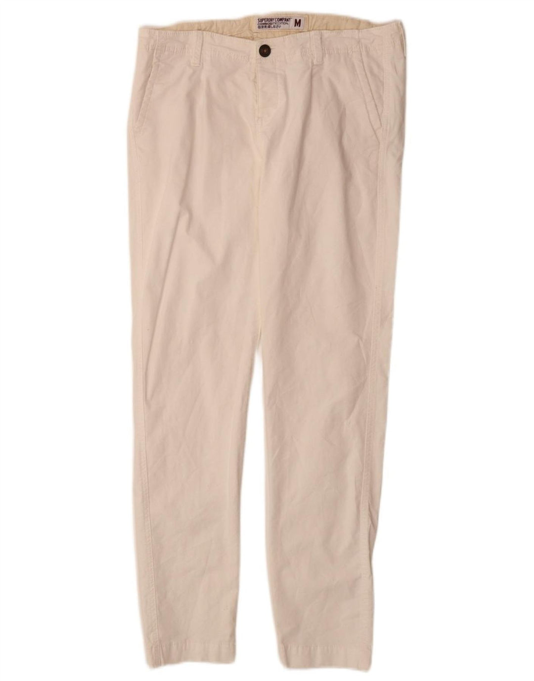 SUPERDRY Slim Chinobukser til kvinder Medium W30 L30 Hvid bomuld