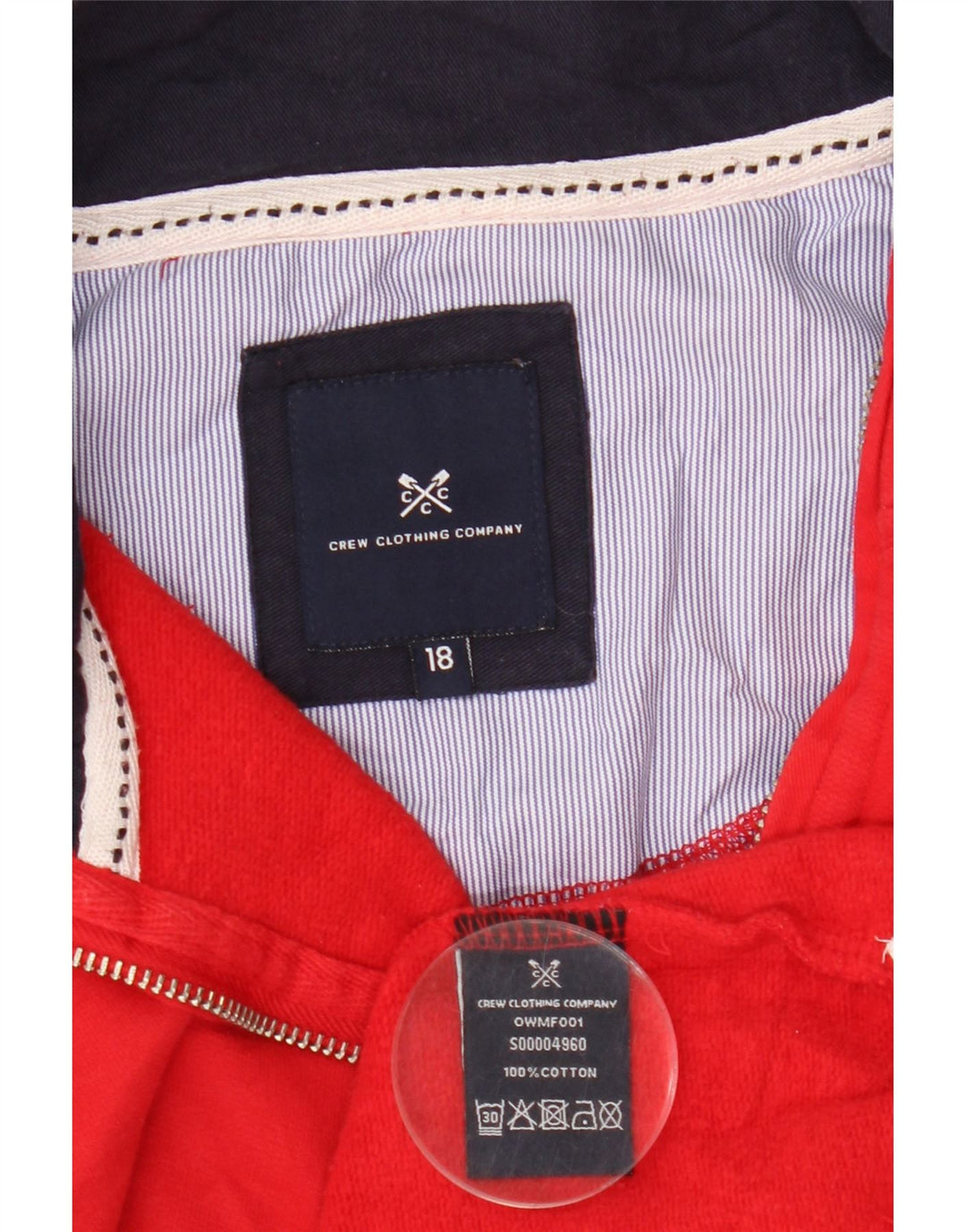 CREW CLOTHING Dame sweatshirt med lynlås i overstørrelse UK 18 XL Rød