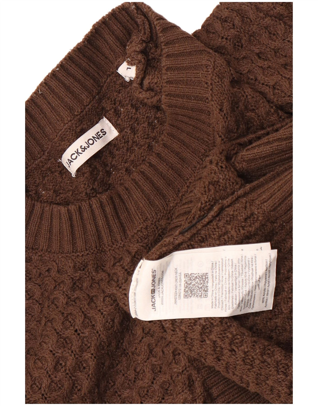 Jack & Jones Herre Crew Neck Jumper Sweater Stor brun akryl
