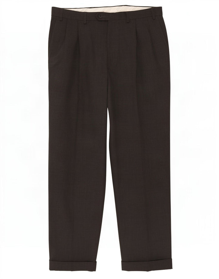 Marks & Spencer Herre Stretch Pegged Suit Bukser W36 L31 Grå Polyester