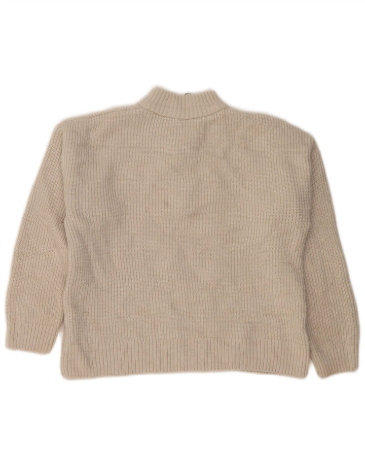 Marks & Spencer Dame sweater med lynlås-hals UK 14 Large Off White