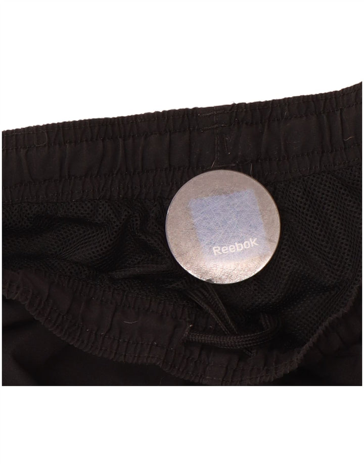 REEBOK Mens Graphic Tracksuit Trousers Small  Black Colourblock Polyester