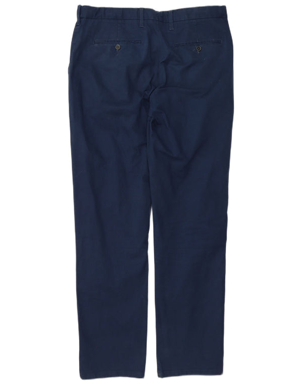 Marks & Spencer Herre Regular Fit Chinobukser W34 L33 Marineblå Bomuld