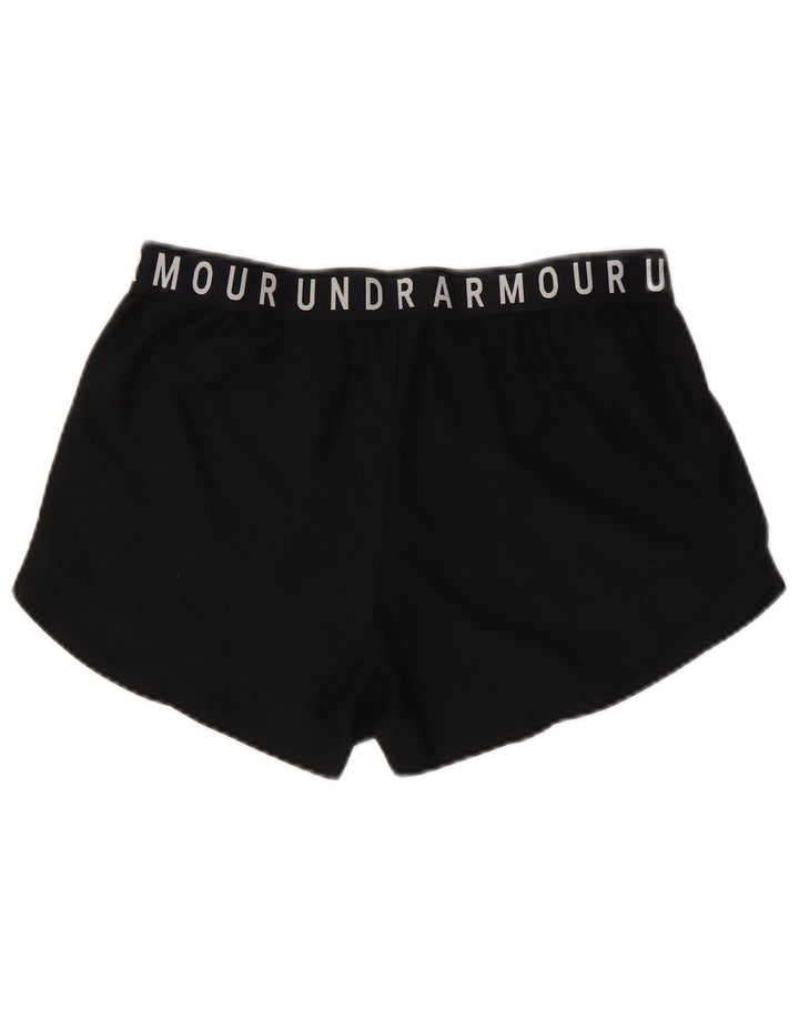UNDER ARMOUR Dame Heat Gear Graphic Sports Shorts UK 14 Large Black