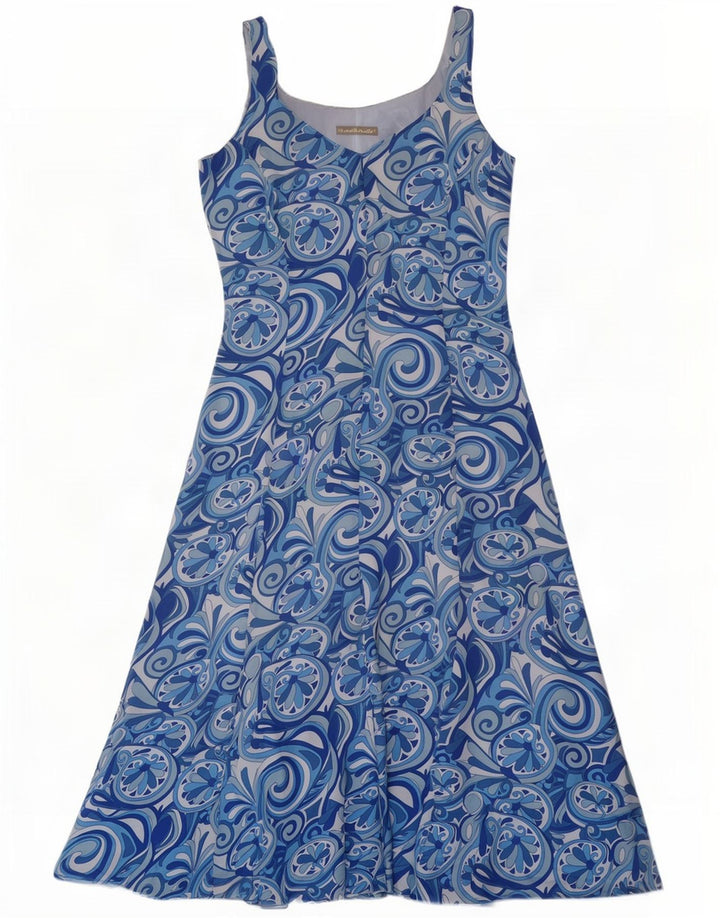 Marronetto Dame Ærmeløs A-Line Kjole IT 44 Medium Blue Floral