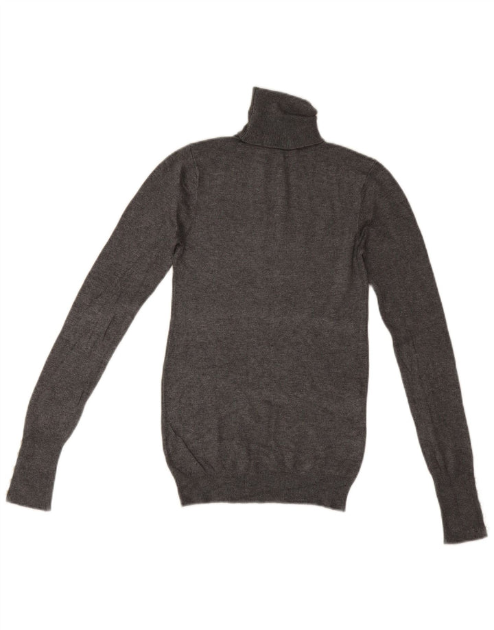 Zara Dame Rullehals Sweater UK 12 Medium Grå