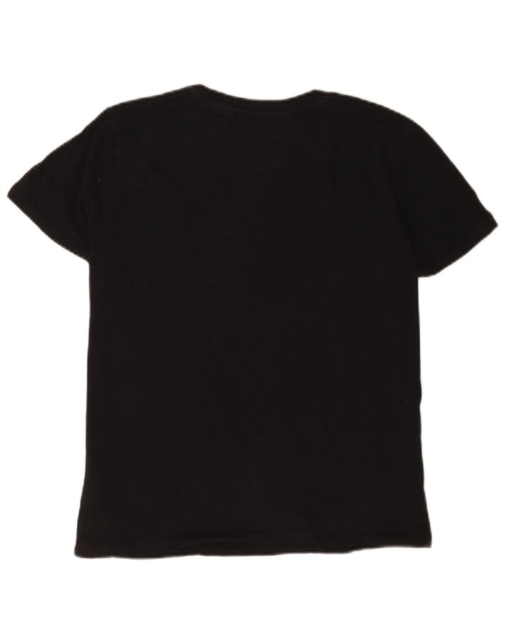 Superdry Grafisk T-shirt top til kvinder UK 12 Medium Sort Bomuld