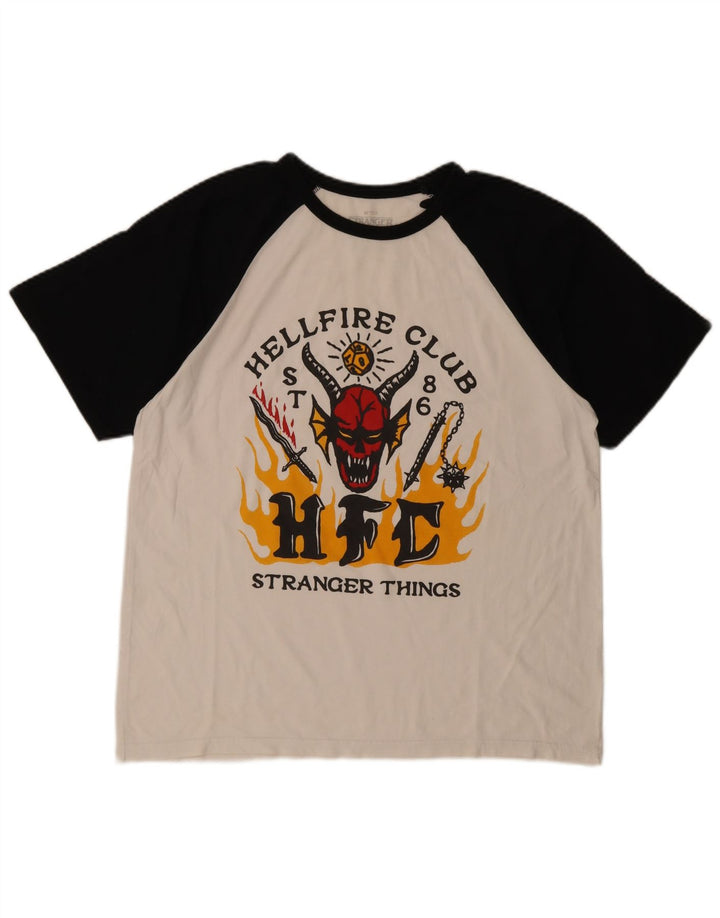 Pull & Bear Herre grafisk T-shirt Top Stor hvid Colourblock Bomuld