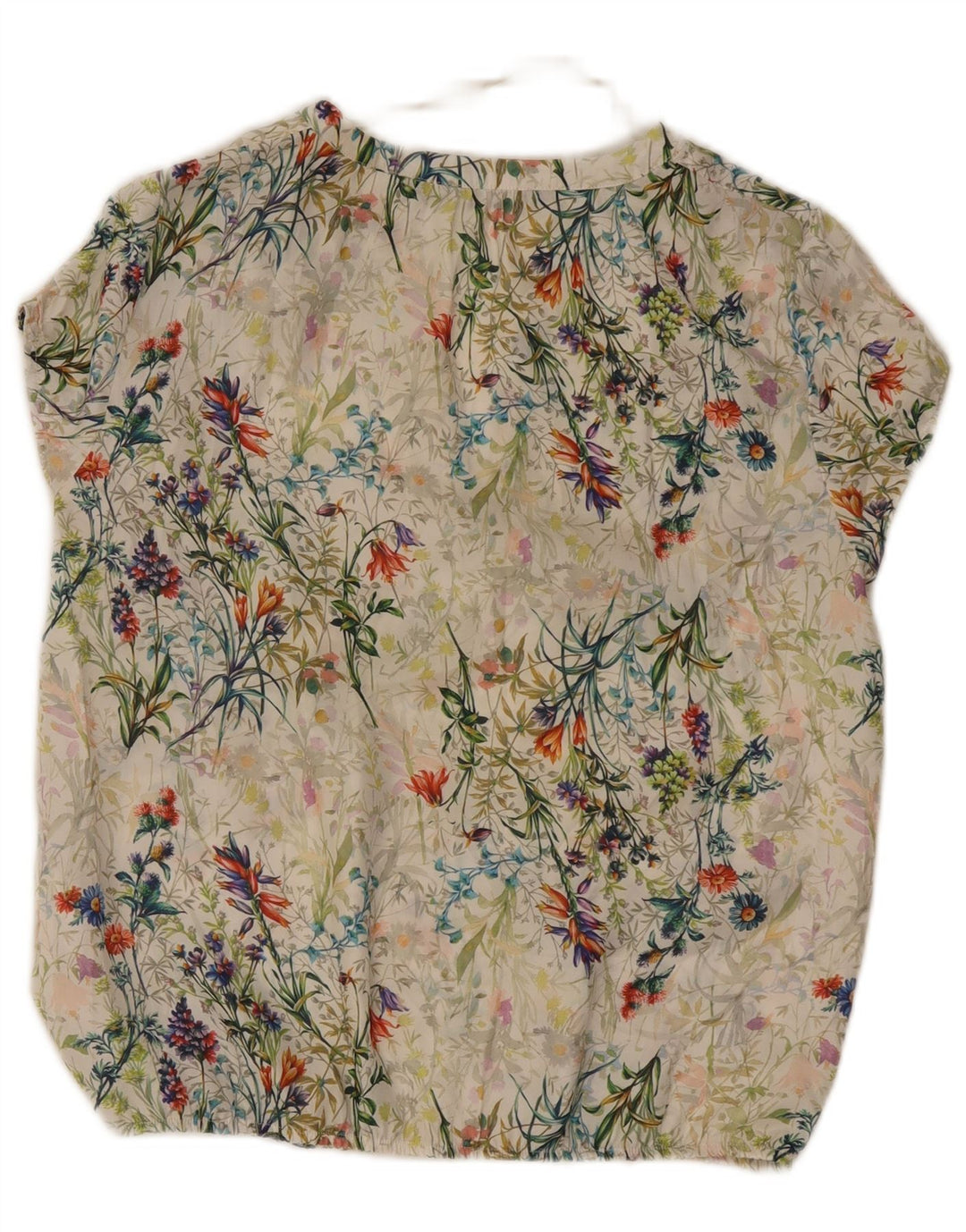 Zara Damebluse Top UK 12 Medium Multicolored Floral Polyester