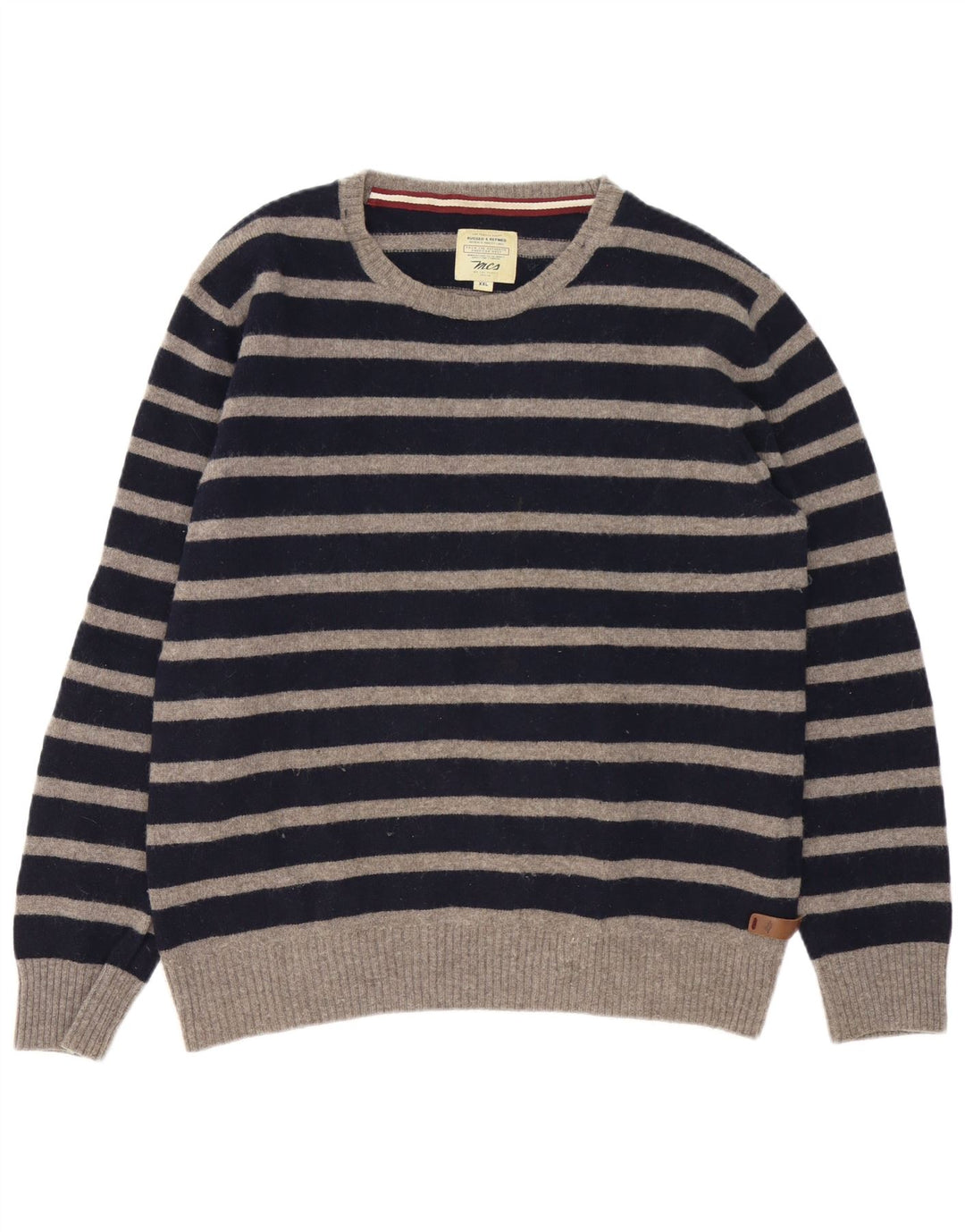 Marlboro Classics Herre Boat Neck Jumper Sweater Stor Marineblå Stribet