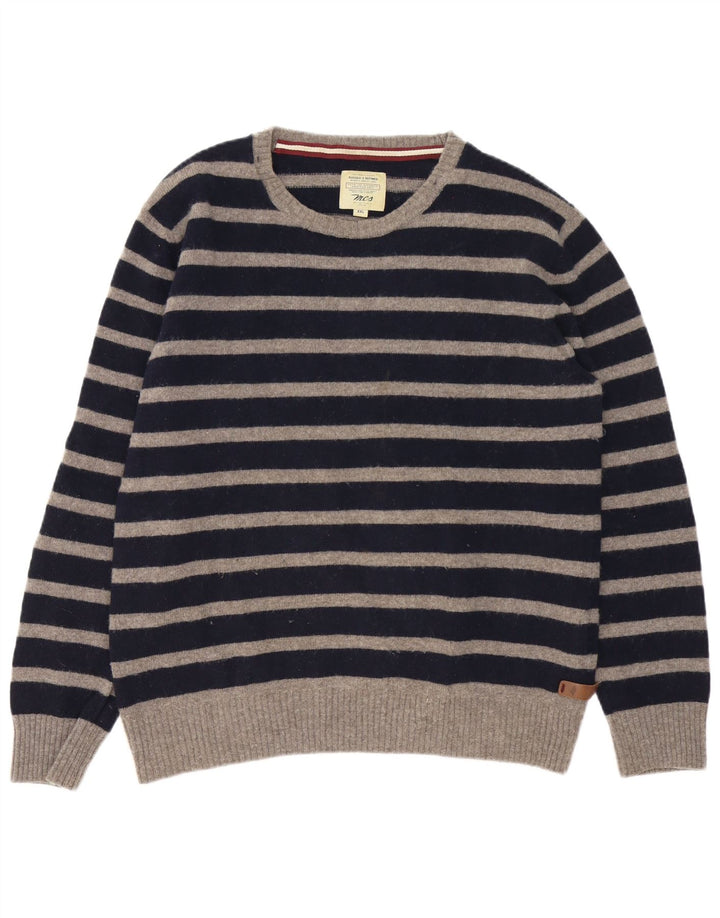 Marlboro Classics Herre Boat Neck Jumper Sweater Stor Marineblå Stribet