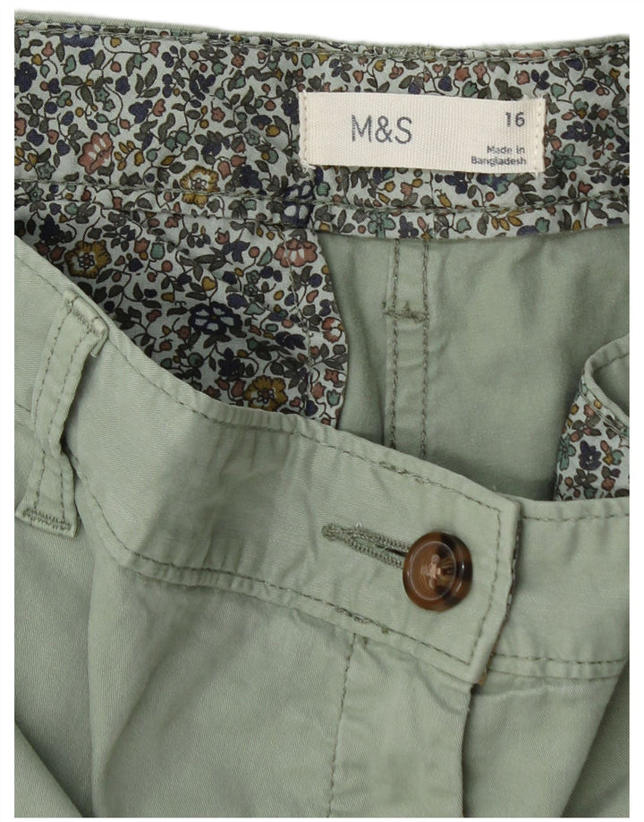 Marks & Spencer Chino Shorts til kvinder UK 16 Large W38 Green