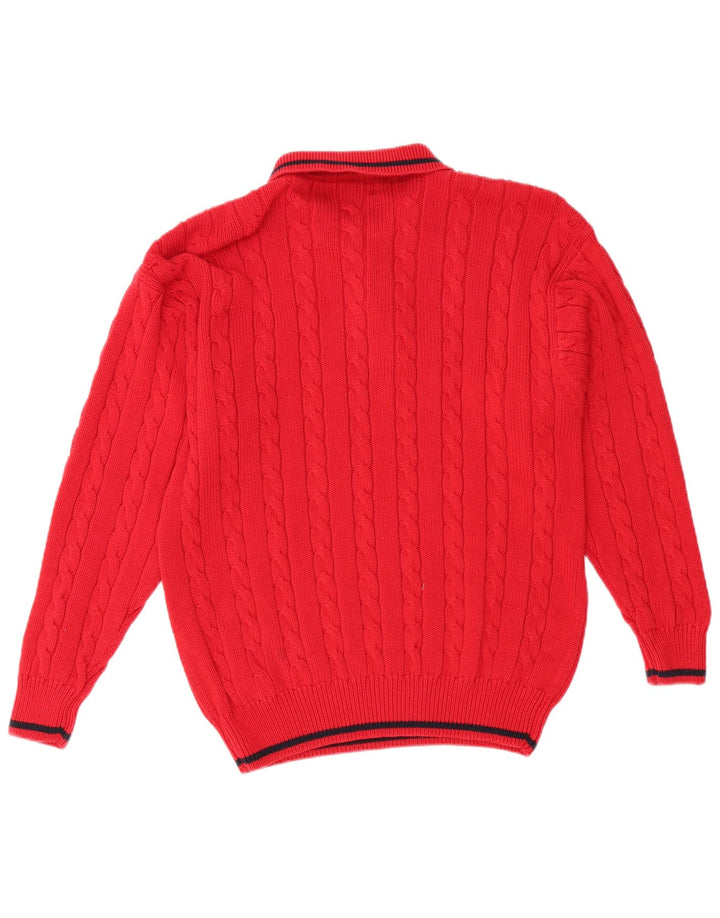 MC Neal Herre Polo Neck Jumper Sweater Medium Rød Bomuld