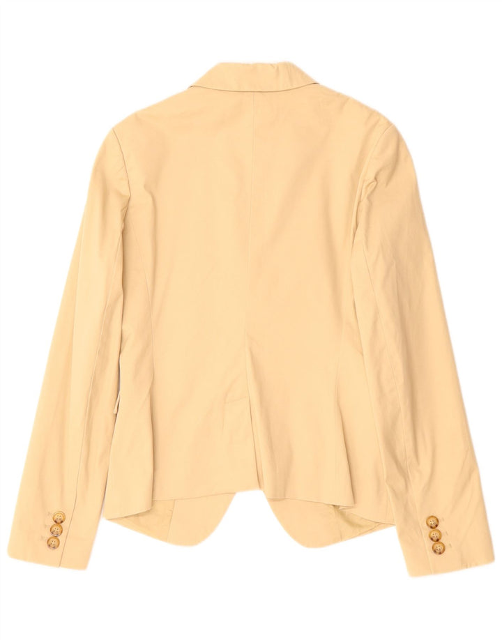 BENETTON Dame 2-knaps blazerjakke IT 42 Medium Beige Bomuld