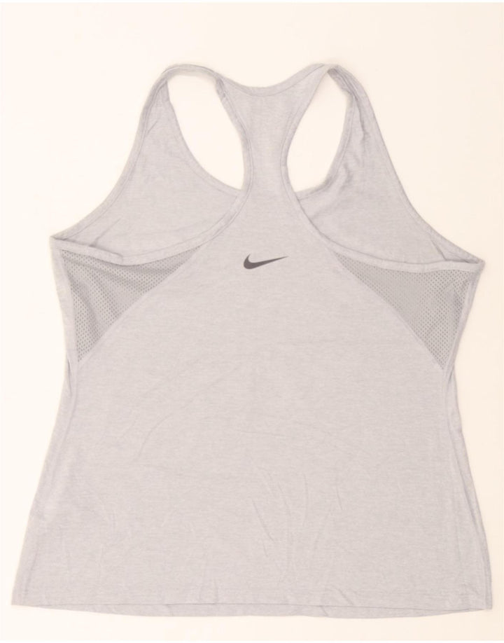 NIKE Womens Dri Fit Graphic Vest Top UK 18 XL Grey Polyester Vintage Nike and Second-Hand Nike from Messina Hembry 
