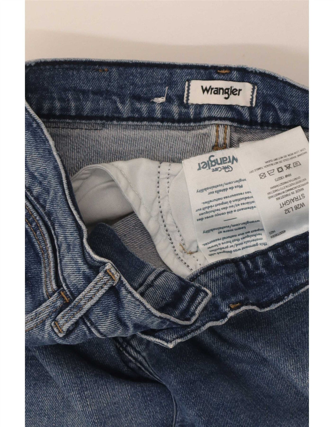Wrangler lige jeans til kvinder W26 L28 blå bomuld