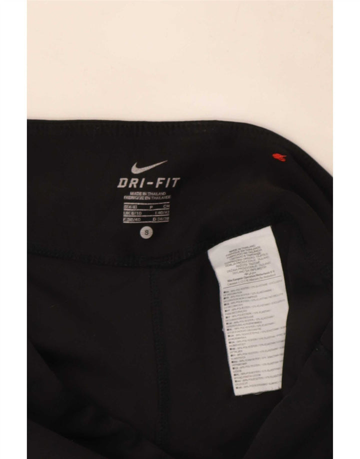 Nike Dame Dri Fit Capri Leggings UK 8/10 Small Black Polyester