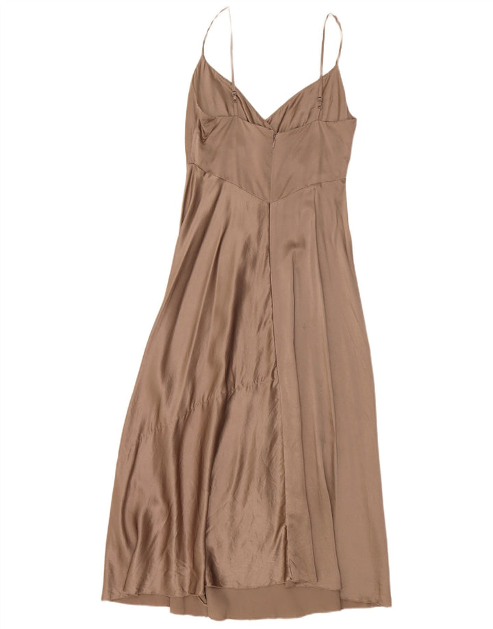 Jigsaw Dame Slip Dress UK 8 Small Brown Silke