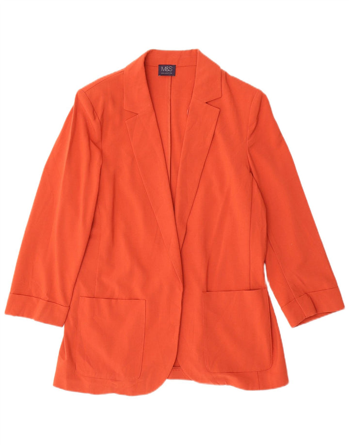 Marks & Spencer Womens Open 3/4-ærmet blazerjakke UK 12 Medium Orange