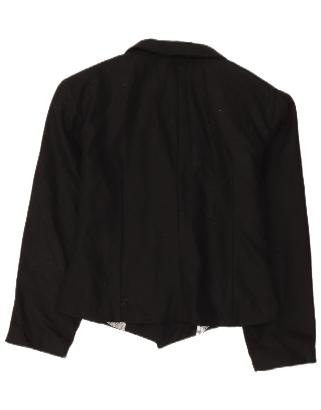 Vintage Dame Dobbeltradet Blazer Jacket UK 14 Medium Sort Uld