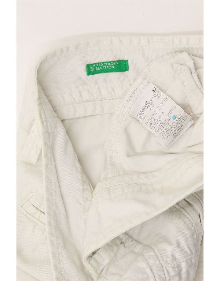 Benetton Chino Shorts til kvinder IT 42 Medium W30 Hvid Bomuld