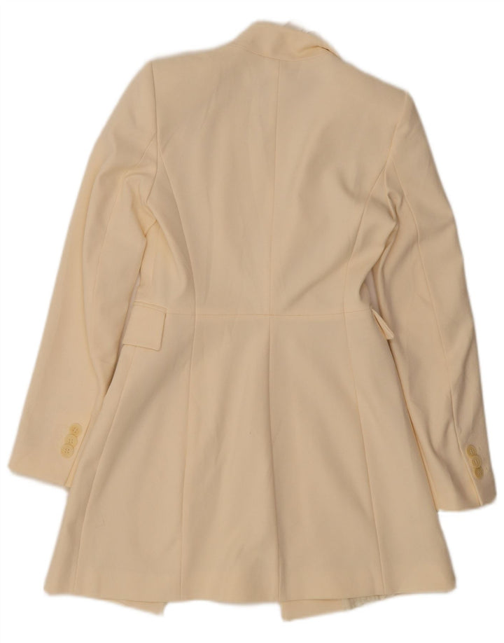 Zara Dame Overfrakke UK 6 XS Hvid Polyester