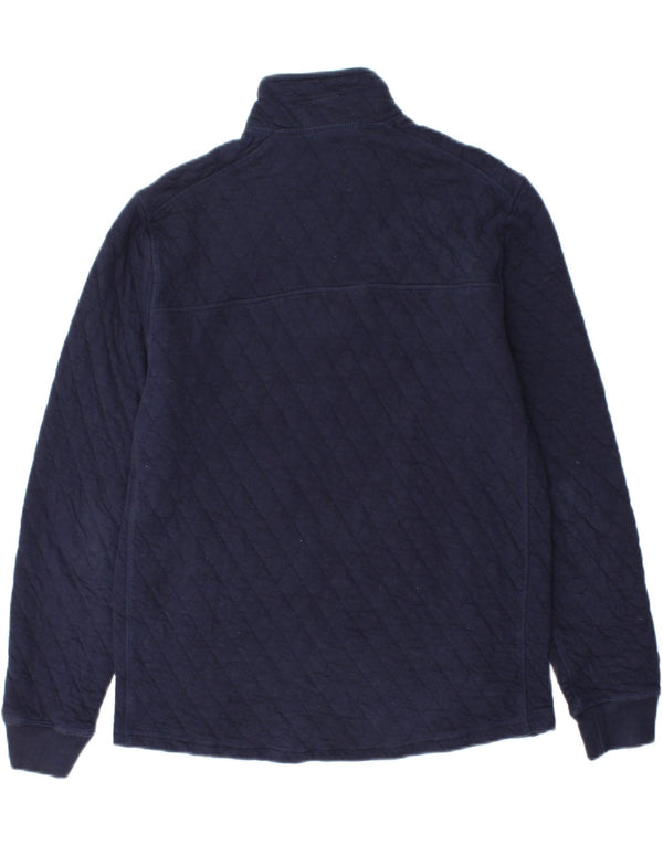 J. Crew Herre Zip Neck Sweatshirt Jumper Medium Navy Blue Bomuld