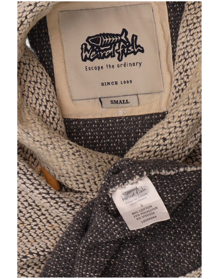 Weird Fish Herre Shawl Neck Sweatshirt Jumper Lille Beige Bomuld