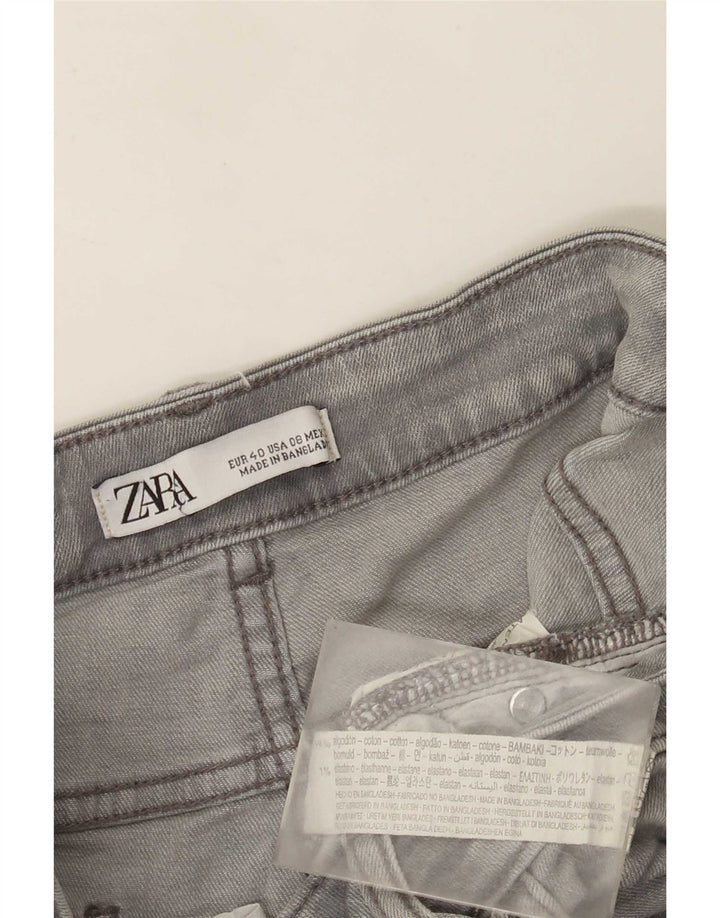 Zara Dame Slim Jeans EU 40 Medium W30 L27 Grå Bomuld