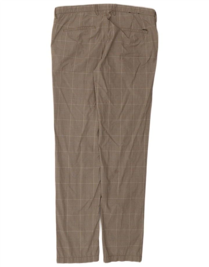 Hugo Boss Herre Slim Fit Chino Bukser IT 52 XL W36 L33 Grå Houndstooth