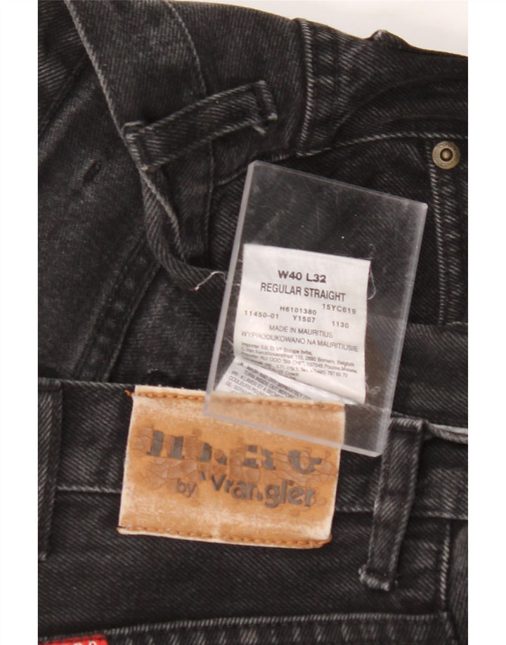 WRANGLER Mens Regular Straight Jeans W40 L29 Black Cotton