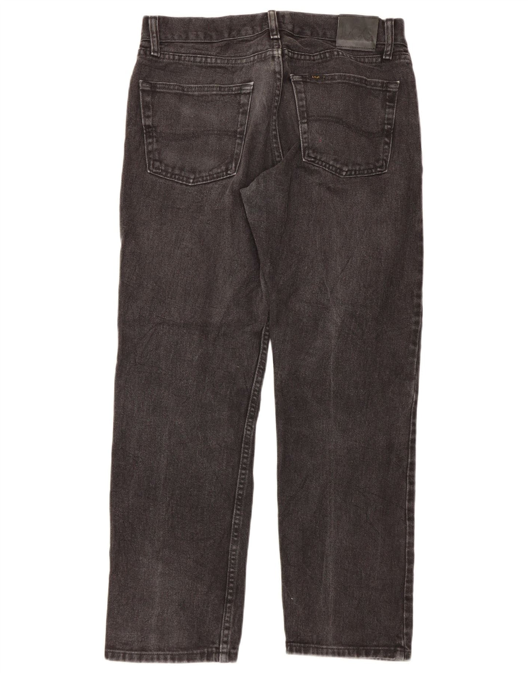 Lee Herre Regular Fit Straight Jeans W33 L30 Sort Bomuld