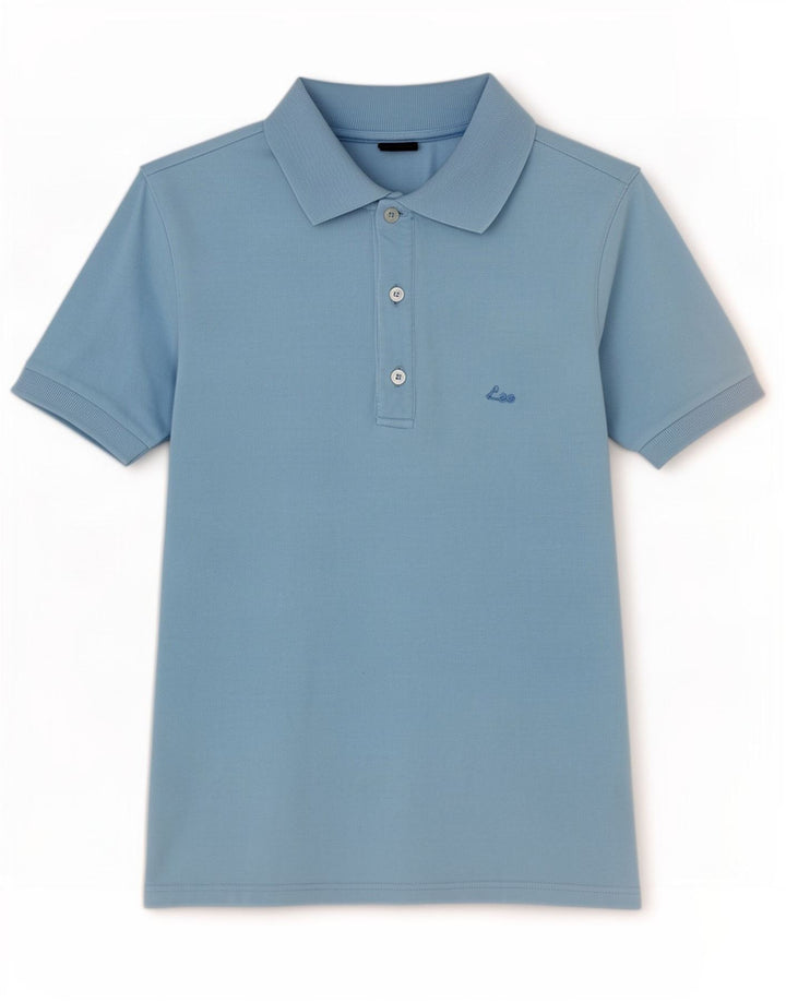 Lee Poloshirt til mænd Medium blå bomuld