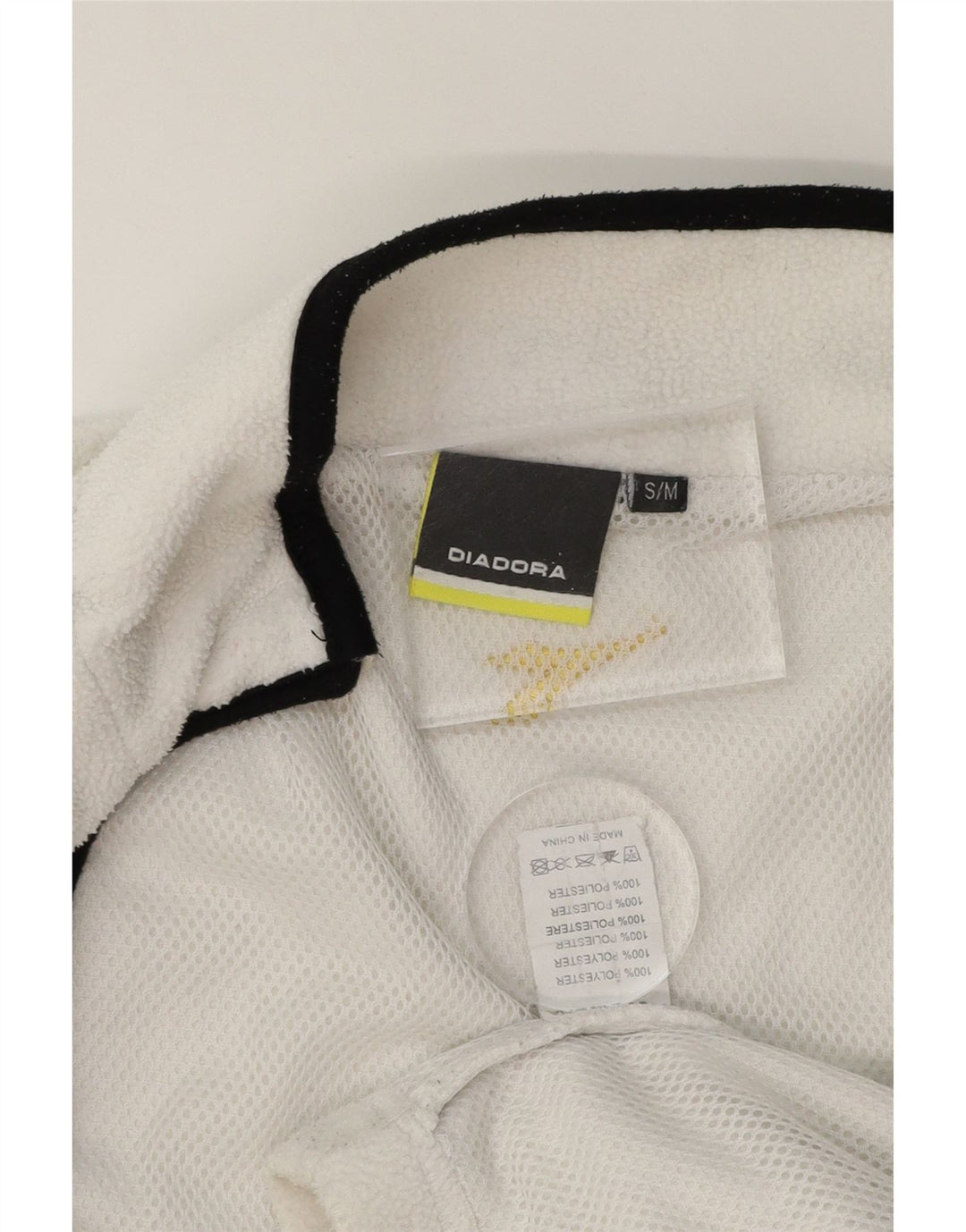 DIADORA Womens Fleece Jacket UK 10 Small White Polyester Vintage Diadora and Second-Hand Diadora from Messina Hembry 