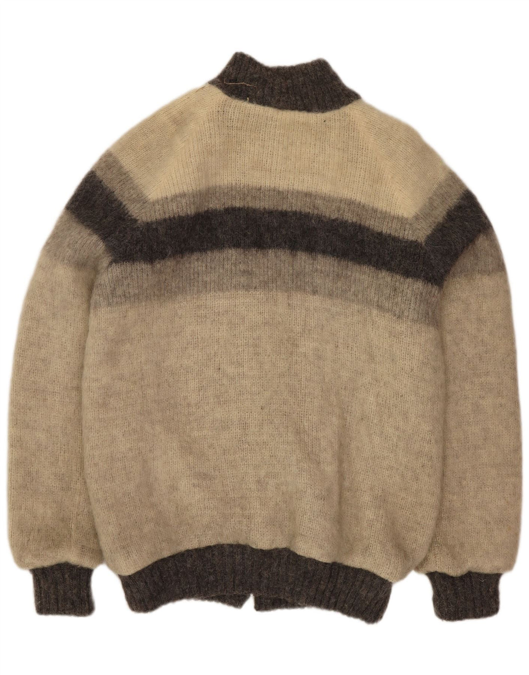 Alafoss Icewool Herre Strik Bomber Jacket UK 40 Large Grey Colourblock Winter