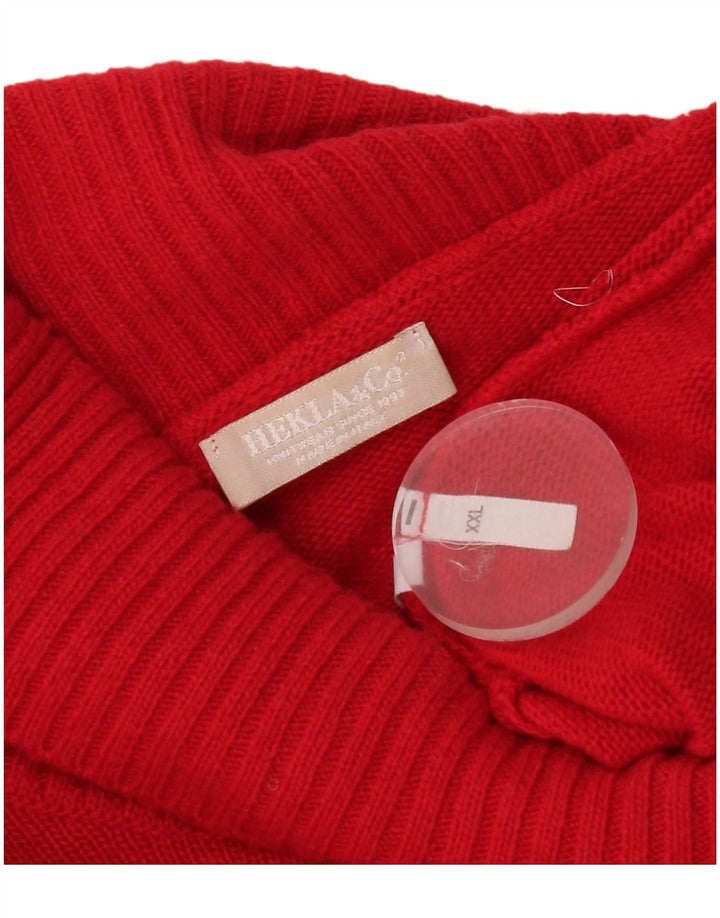 Hekla & Co Dame Roll Neck Jumper Sweater UK 20 2XL Rød