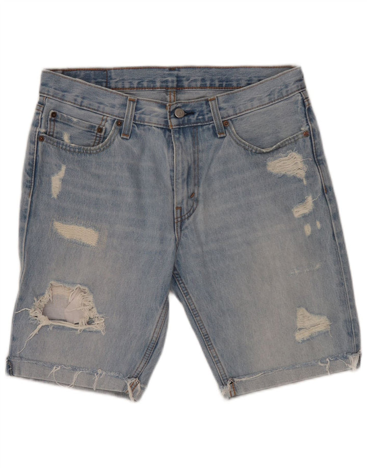 Levi's Herre 511 Slim Fit Distressed Denim Shorts W33 Medium Blue Bomuld