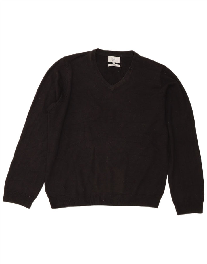 Marks & Spencer Herre Regular Fit V-hals sweater Stor sort akryl