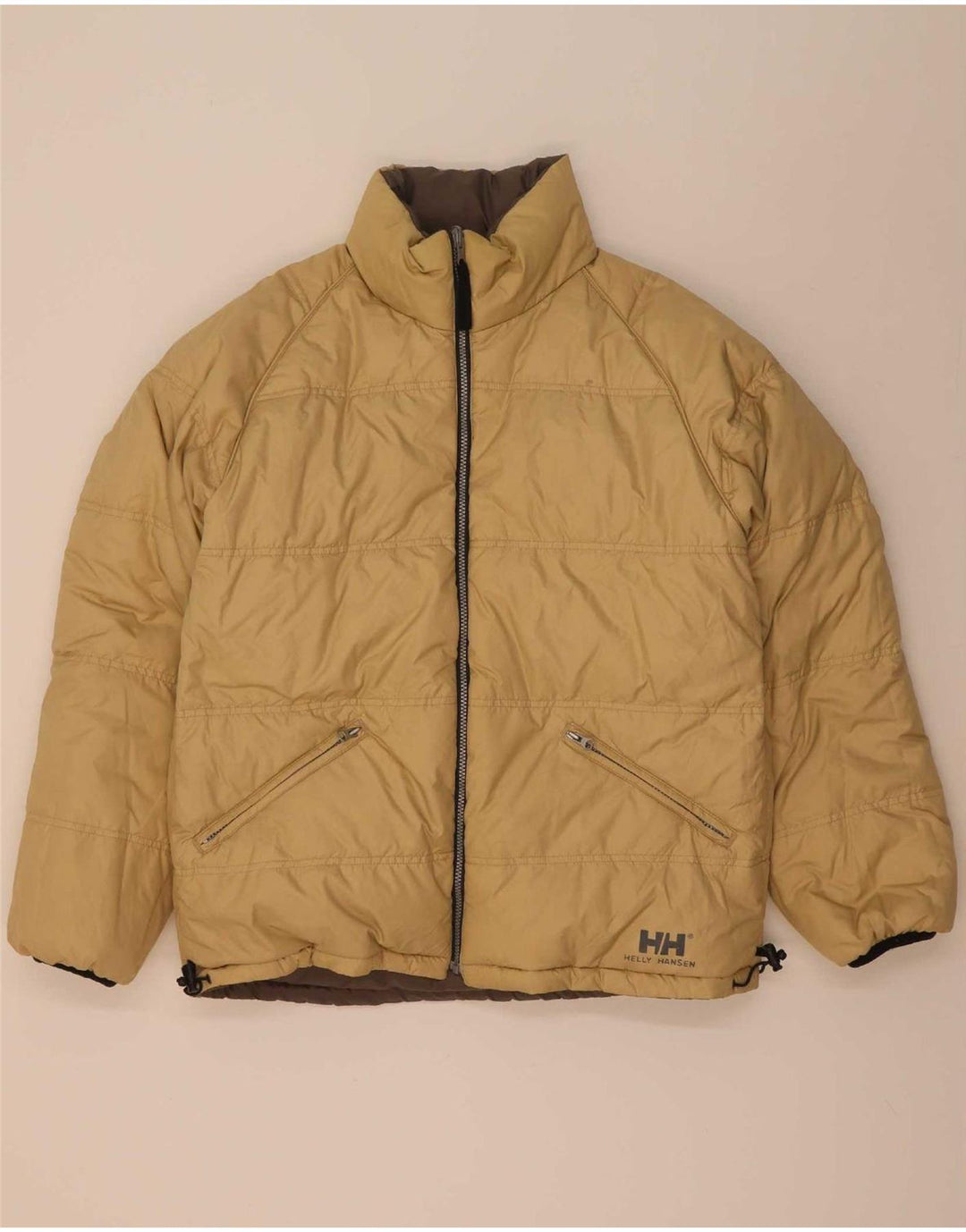 Helly Hansen Herre Vendbar Polstret Jakke UK 38 Medium Brun Nylon