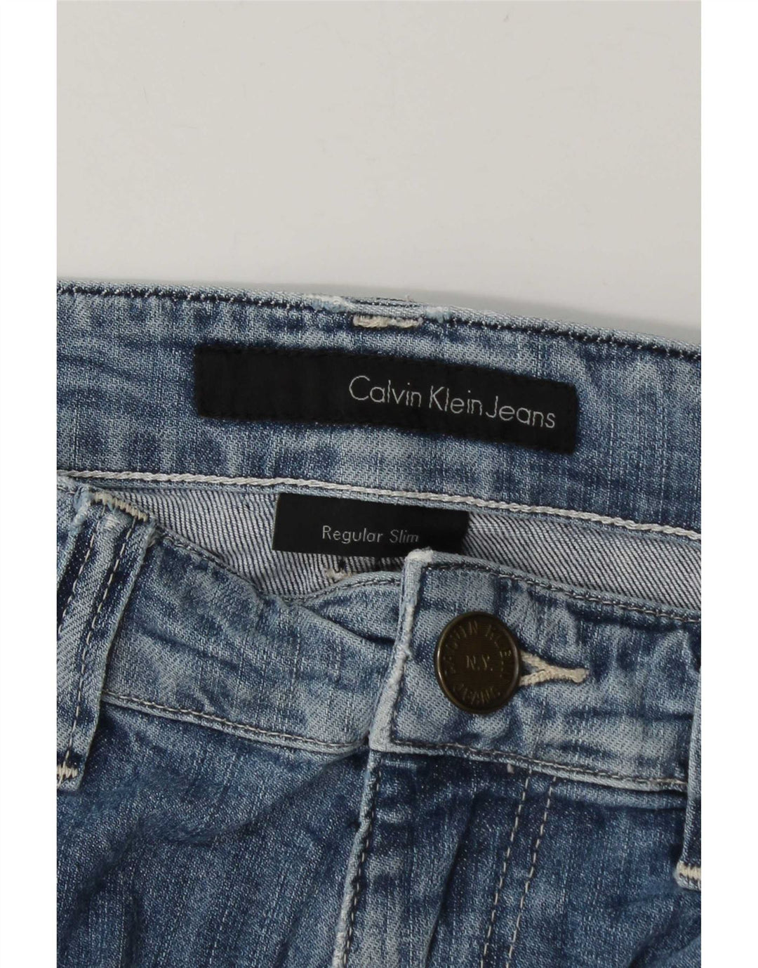 Calvin Klein Herre Slim Jeans W34 L34 Blå