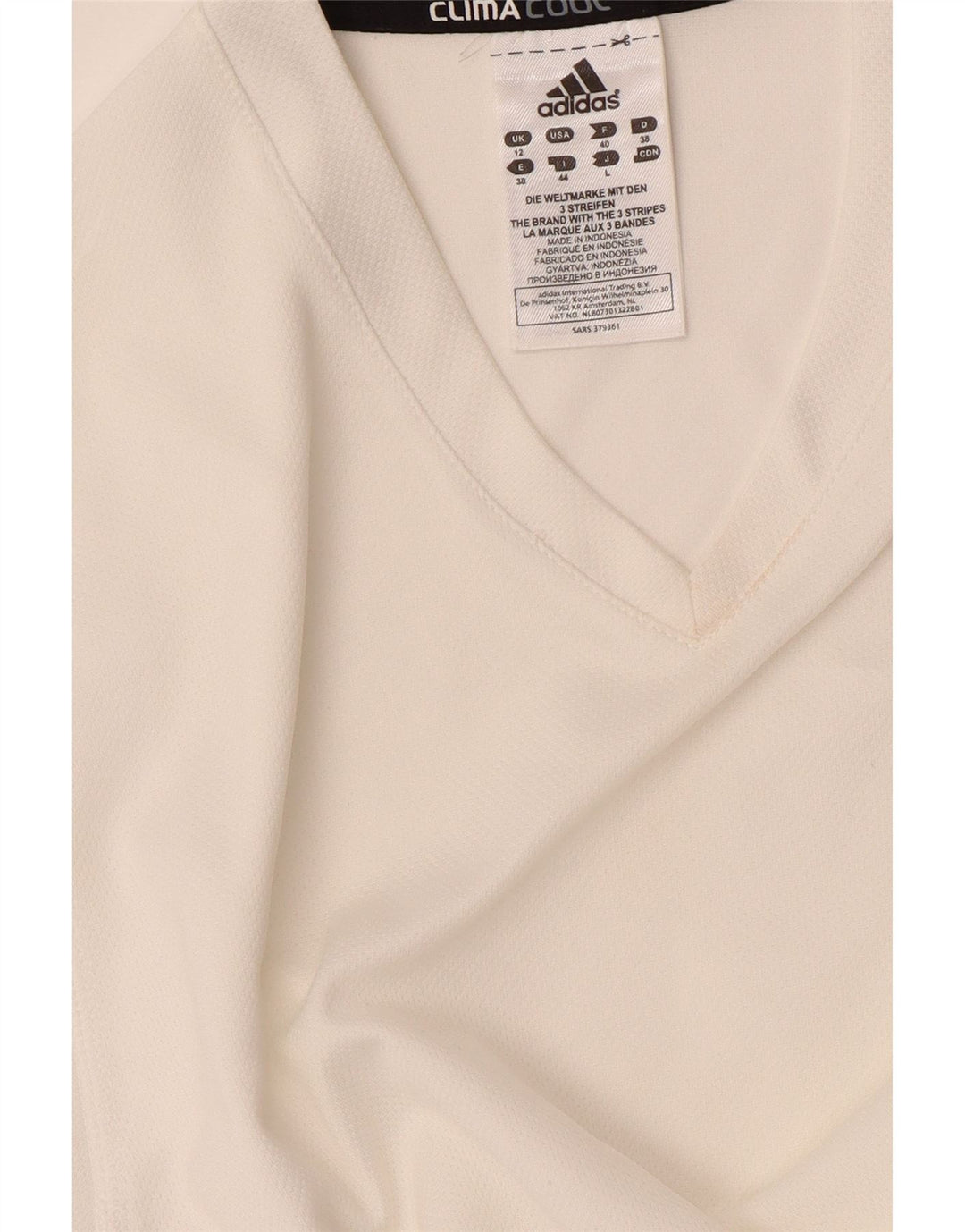 ADIDAS Dame Climacool T-Shirt Top UK 12 Medium White Polyester