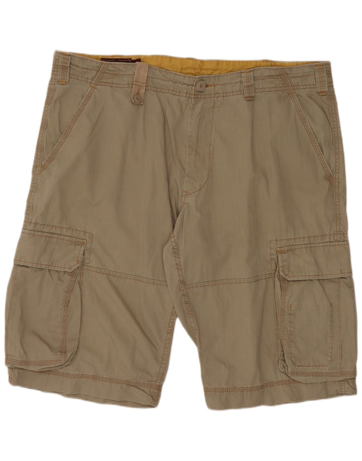 Marlboro Classics Herre Regular Fit Cargo Shorts W40 XL Khaki Bomuld