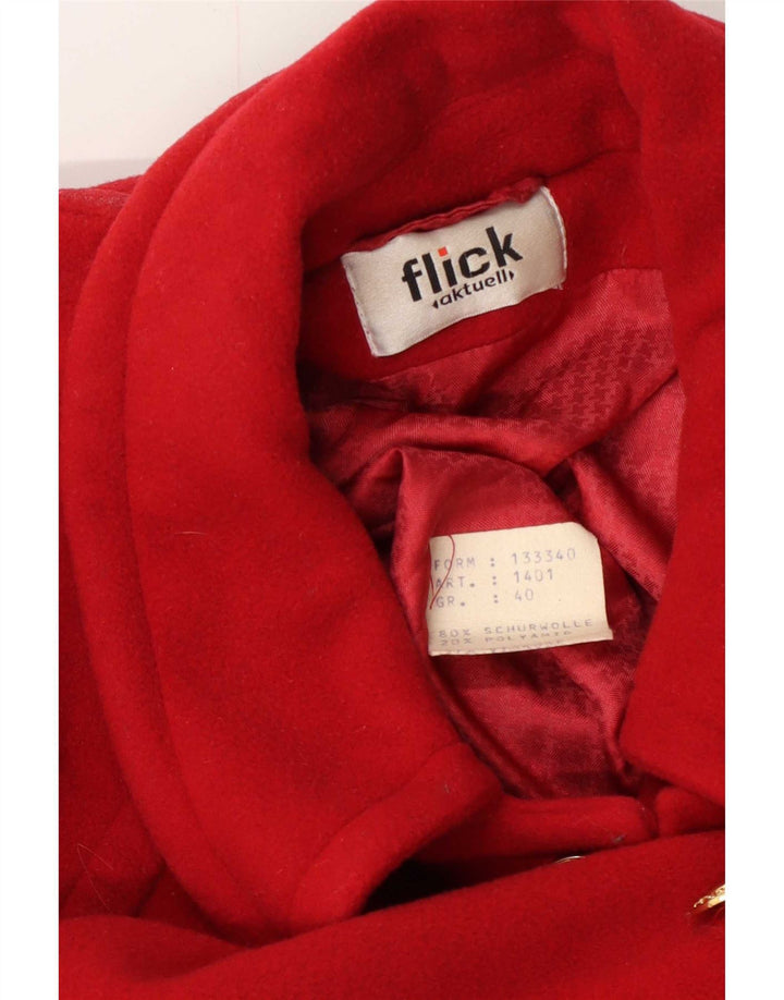 Vintage oversize overfrakke til kvinder EU 40 Medium rød uld