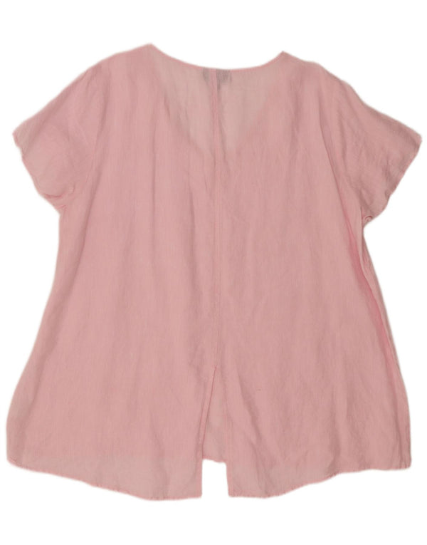 Marks & Spencer Womens Autograph Oversized bluse Top UK 18 XL Pink Linen