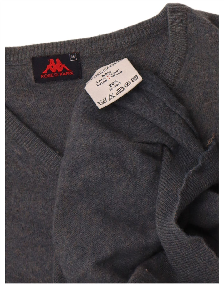 Kappa Dame V-hals sweater UK 14 Medium Navy Blue Uld