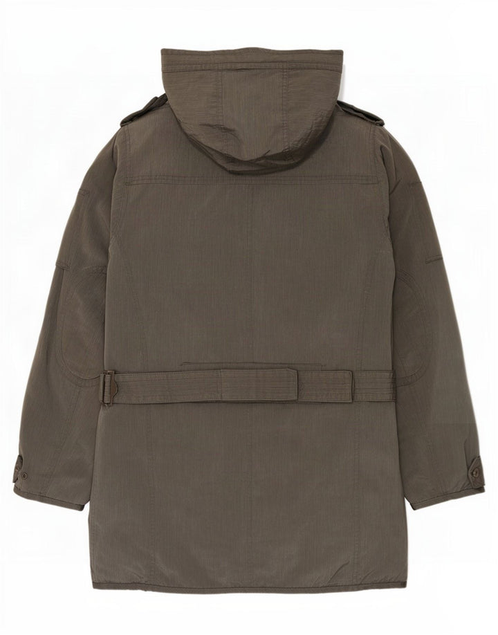 Dekker Herre Military Hooded Parka Jacket UK 36 Small Grey Polyamide