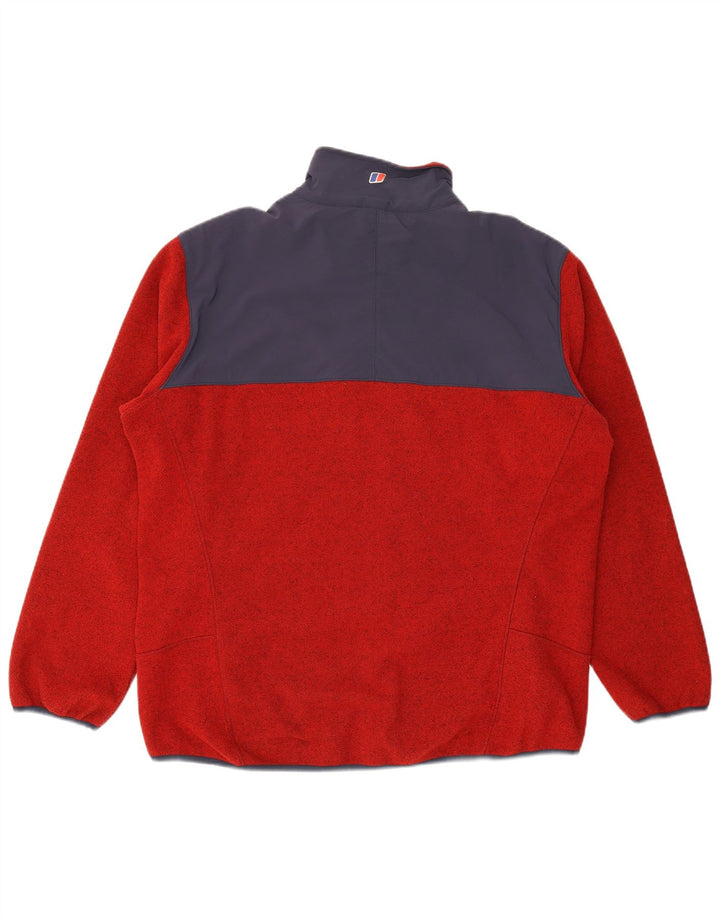 Berghaus Fleecejakke til mænd UK 44 2XL Rød Colourblock Polyester