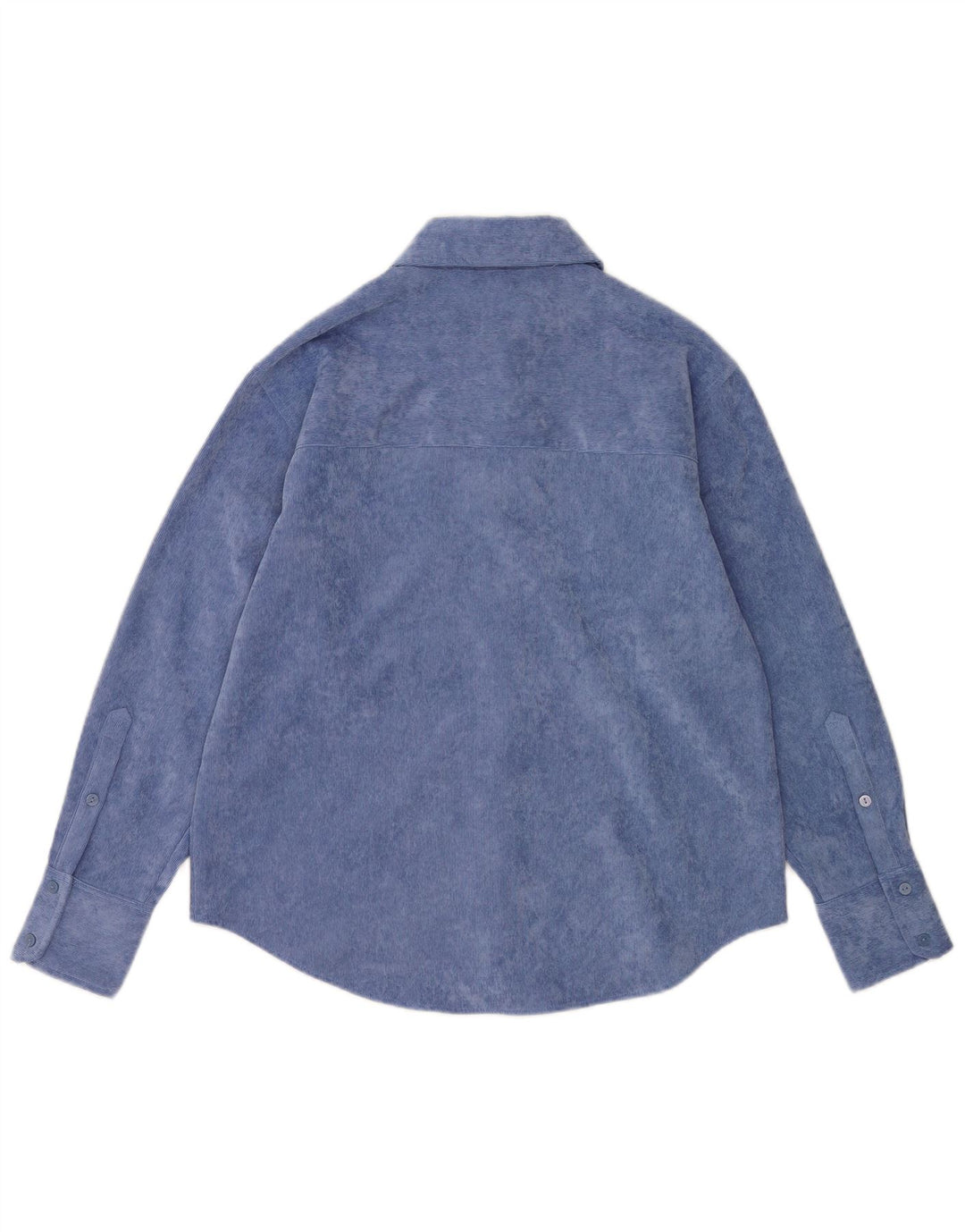Zara Damefløjlsskjorte UK 14 Medium Blue Polyester