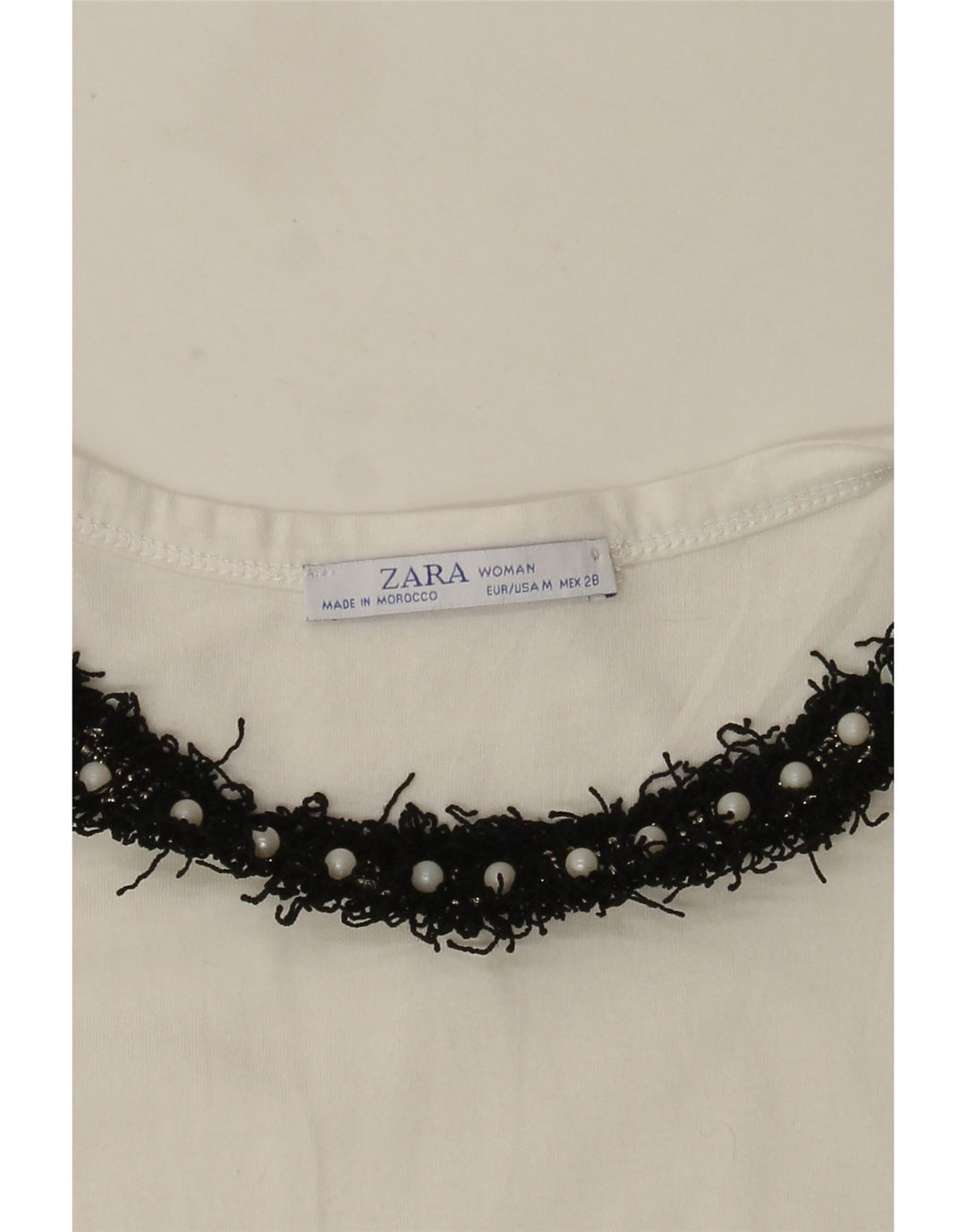 Zara T-Shirt Top UK 12 Medium Hvid