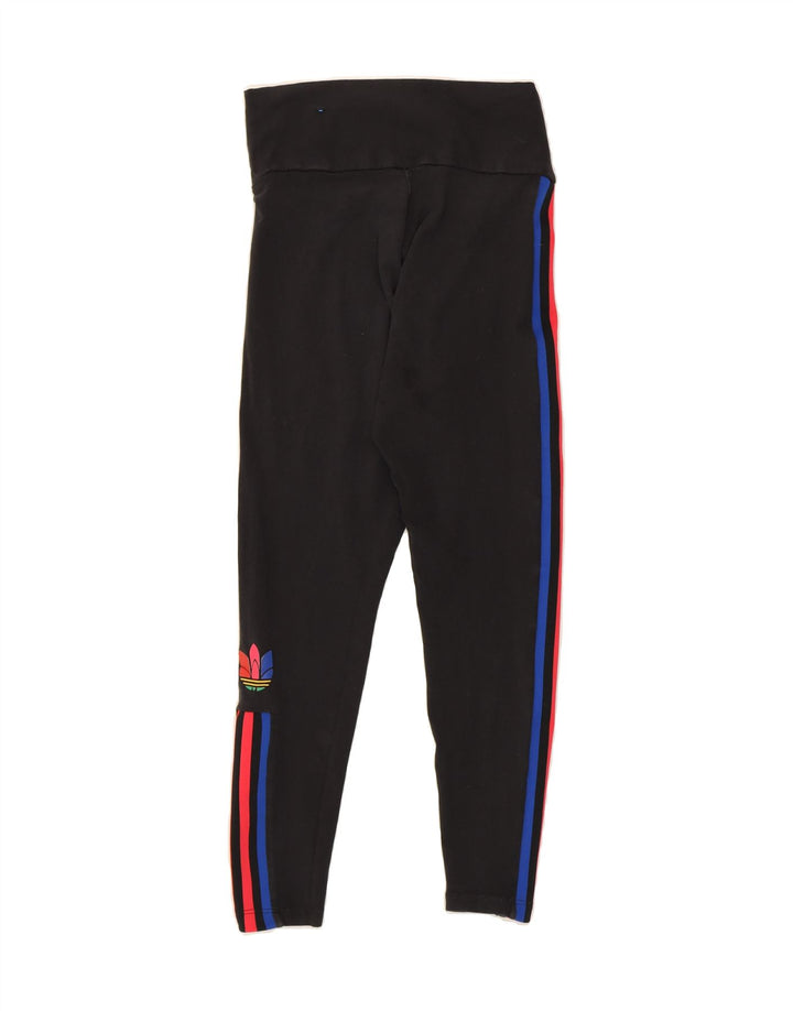 ADIDAS Womens Leggings UK 14 Medium Black Cotton Vintage Adidas and Second-Hand Adidas from Messina Hembry 